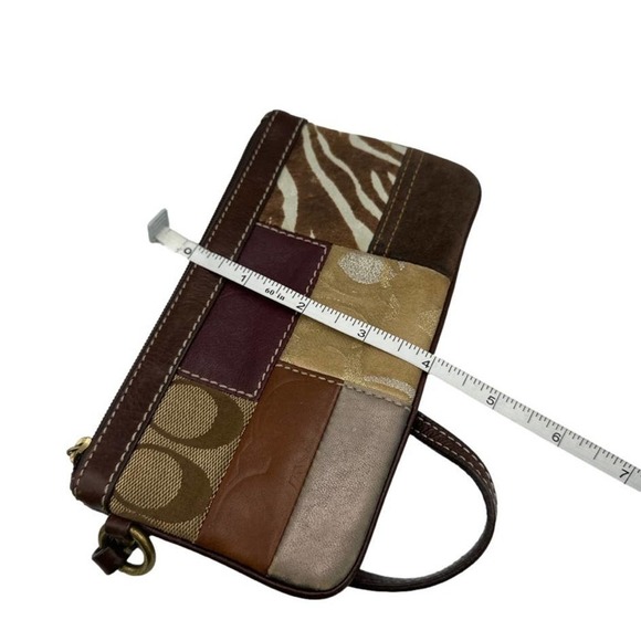 COACH Brown Patchwork Wristlet - Picture 6 of 7